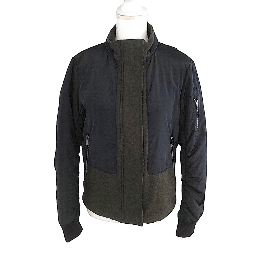 ASOS Jacket in Contrast Fabrics with Funnel Neck Size 4